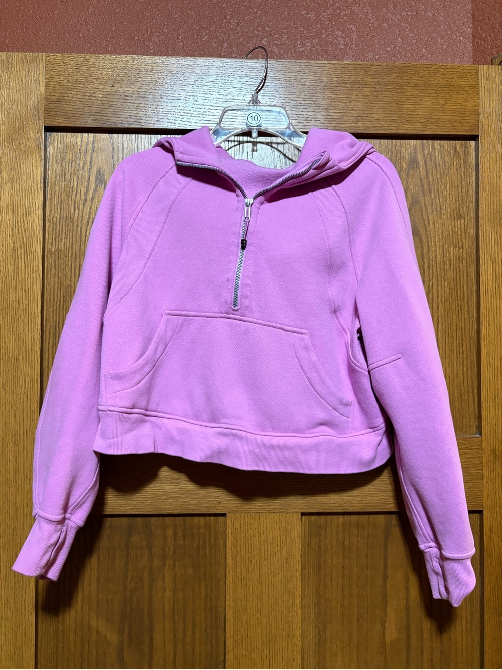 lululemon athletica Scuba Cropped Half-Zip Hoodie in Pink